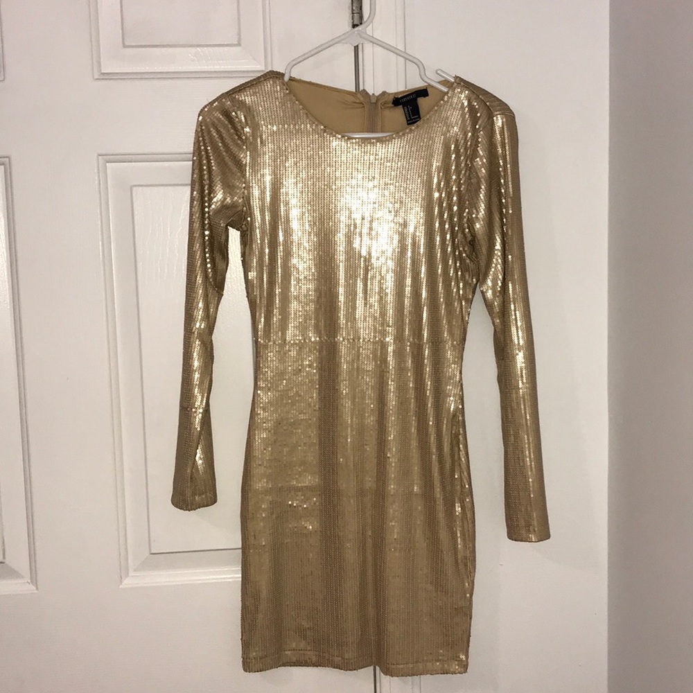 Gold mini forever 21 dress